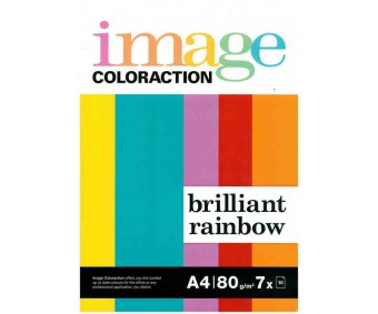 Värvilised paberid Image Coloraction A4, 80g/m², 70 lehte  - Brilliant Rainbow